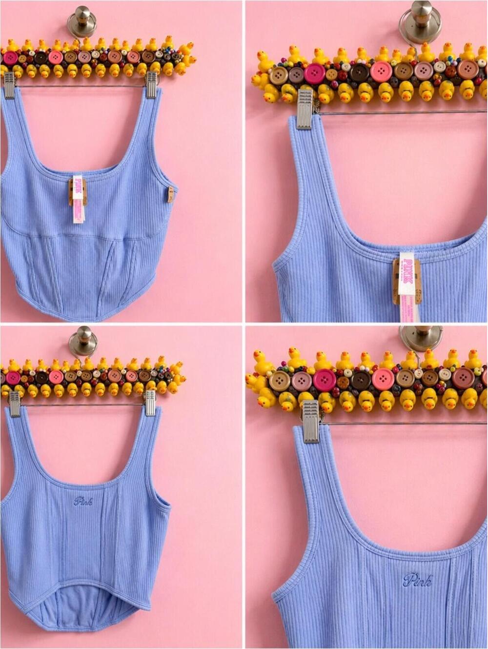PINK Victoria's Secret Lavender Ribbed Bodysuit Tank